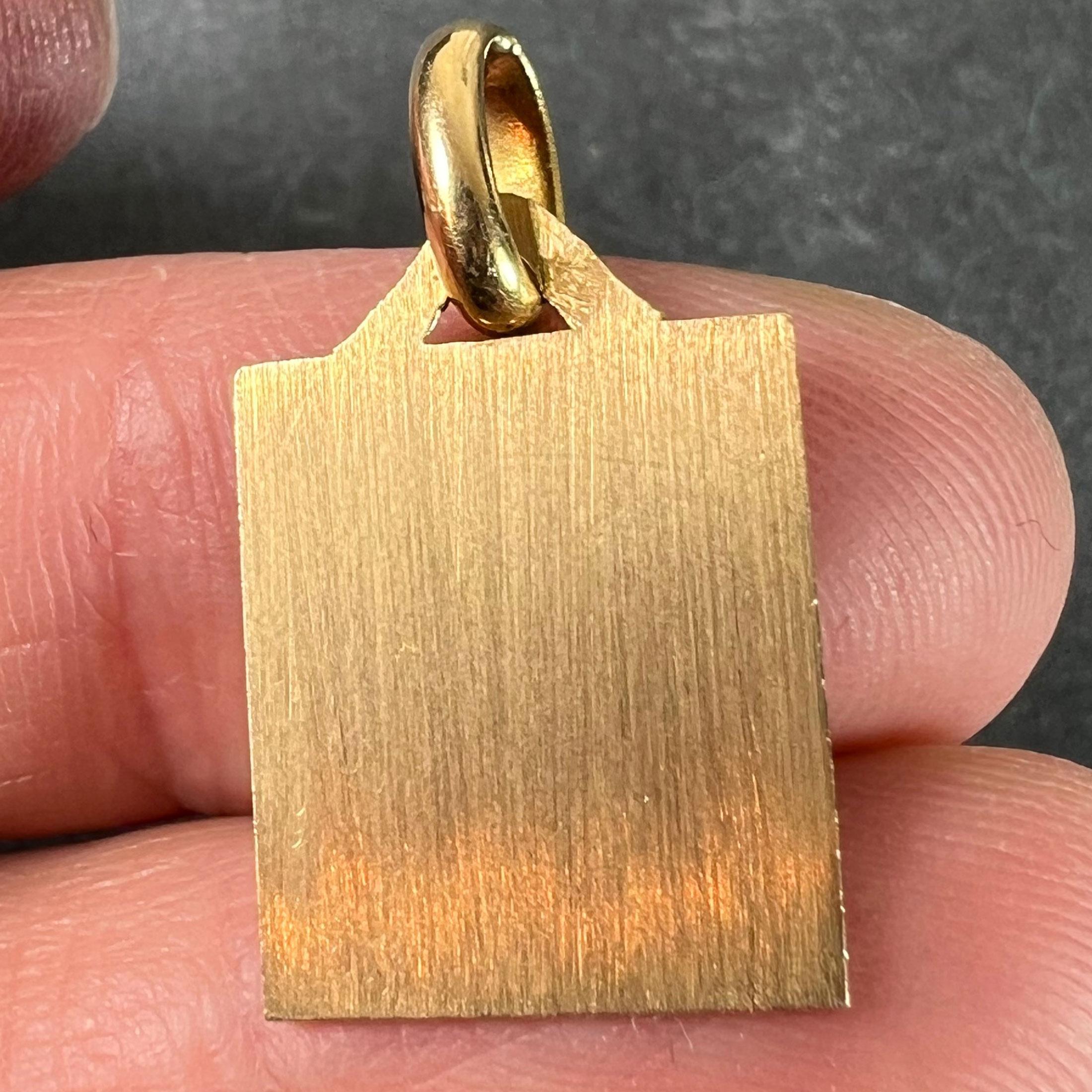 French Capricorn Starsign Zodiac 18K Yellow Gold Charm Medal Pendant For Sale 4