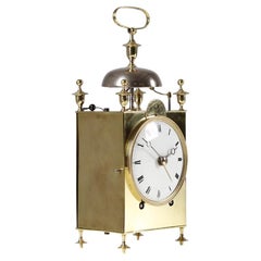 Antique French Capucine Carriage Clock, Pendule de Voyage with Alarm, Circa 1800