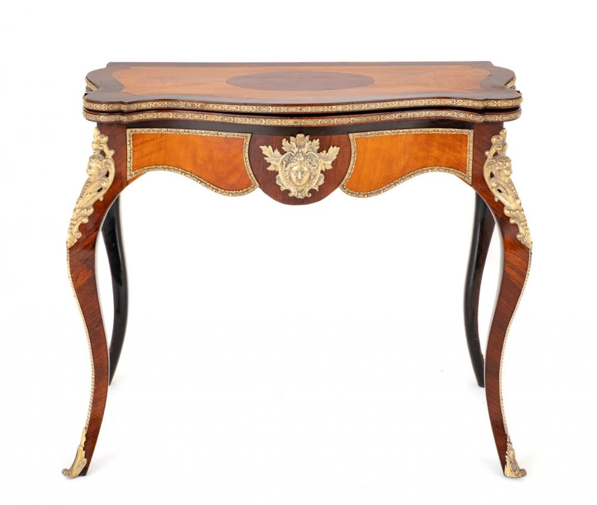 French Card Table 1860 Empire Antique Games For Sale 5