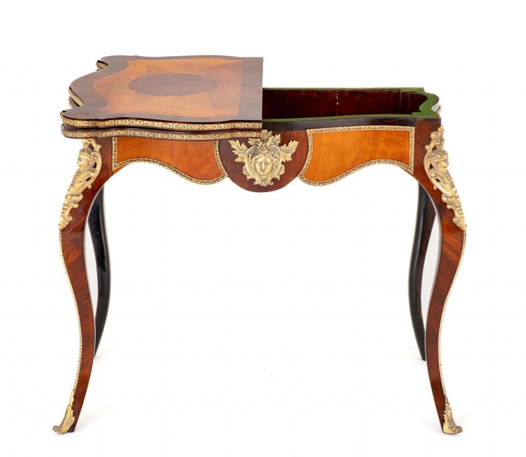 French Card Table 1860 Empire Antique Games For Sale 6