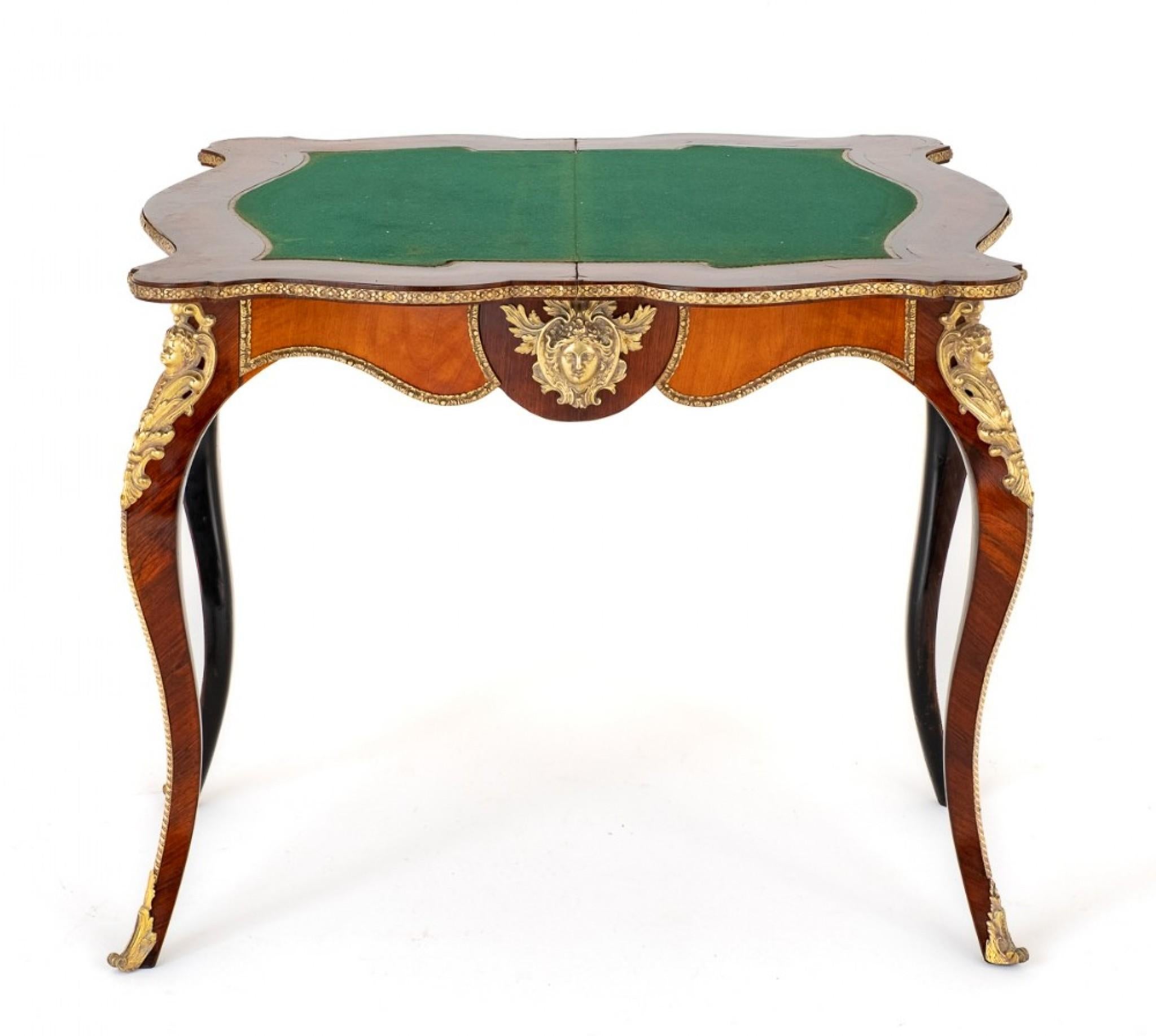 Mahogany French Card Table 1860 Empire Antique Games For Sale