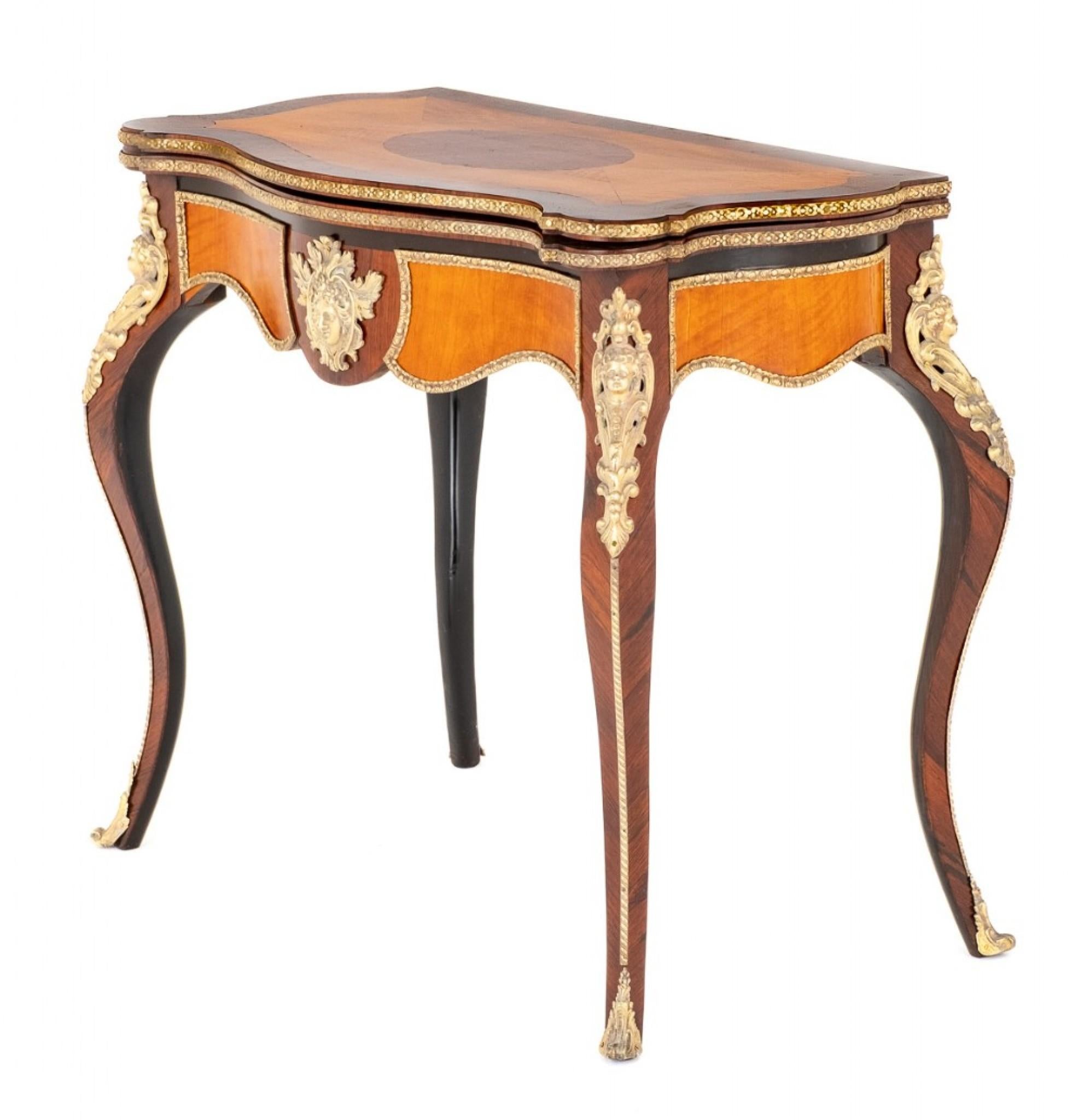 French Card Table 1860 Empire Antique Games For Sale 2