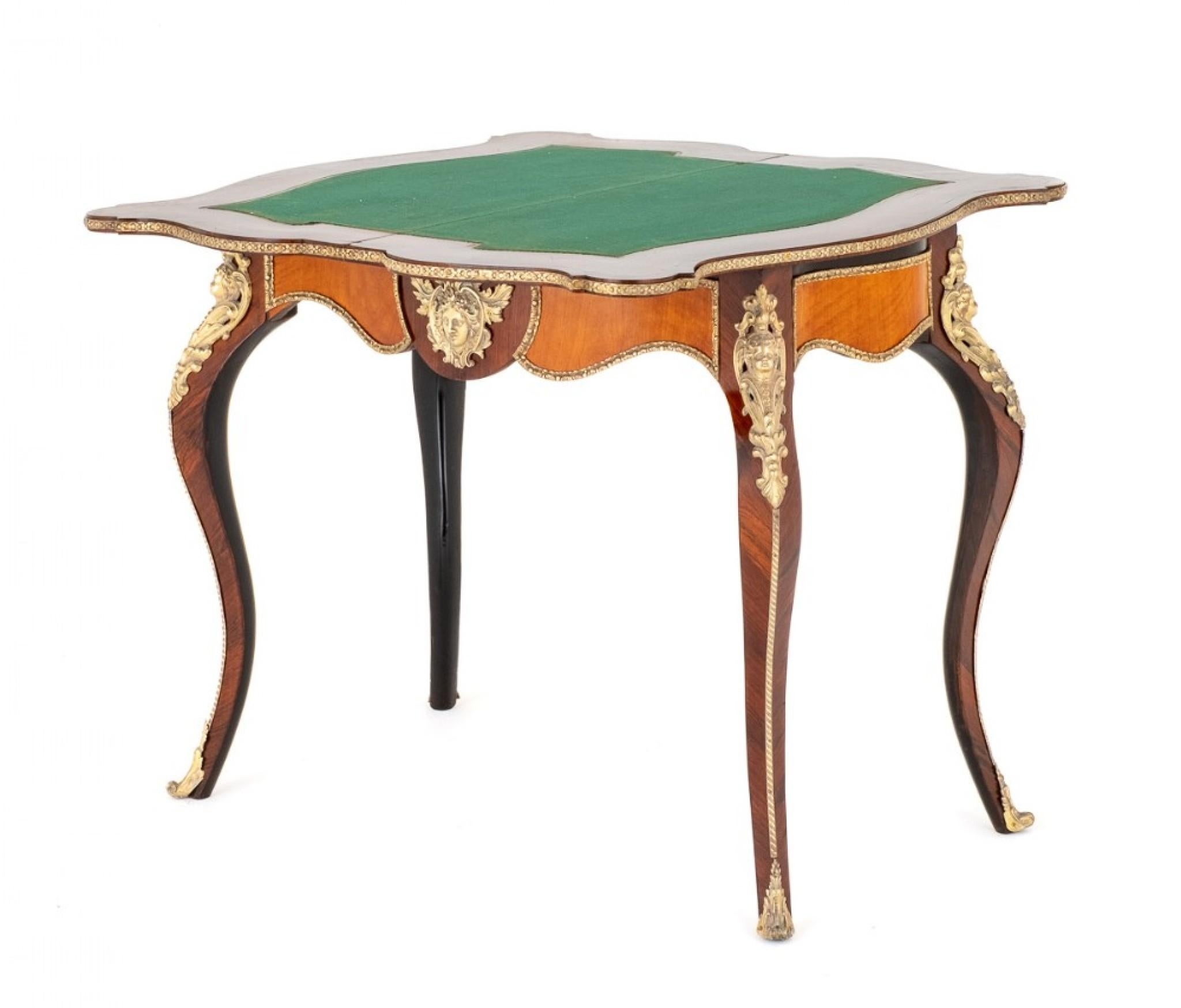 French Card Table 1860 Empire Antique Games For Sale 3