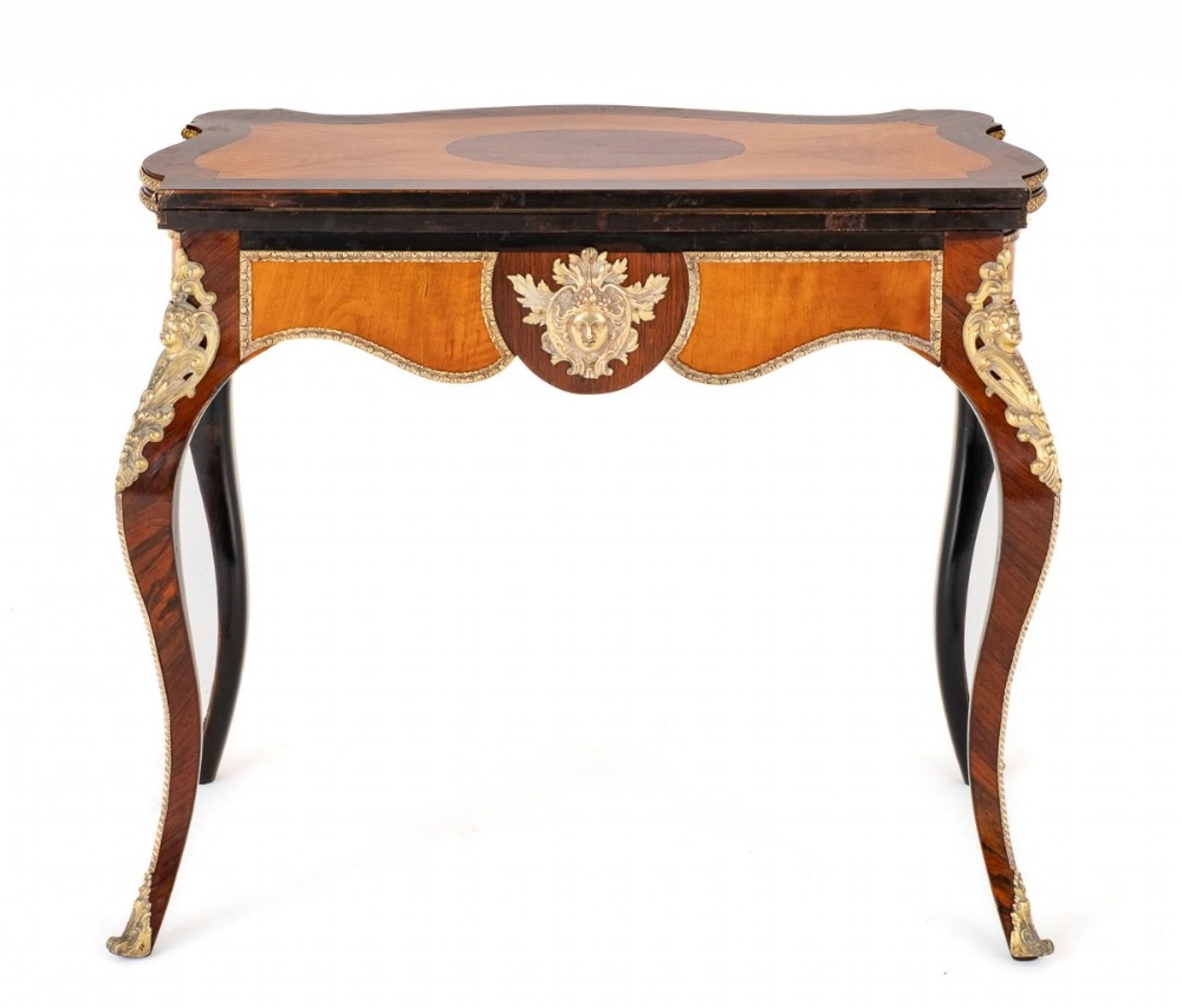 French Card Table 1860 Empire Antique Games For Sale 4