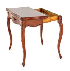 French Card Table Antique Games Mahogany 1870