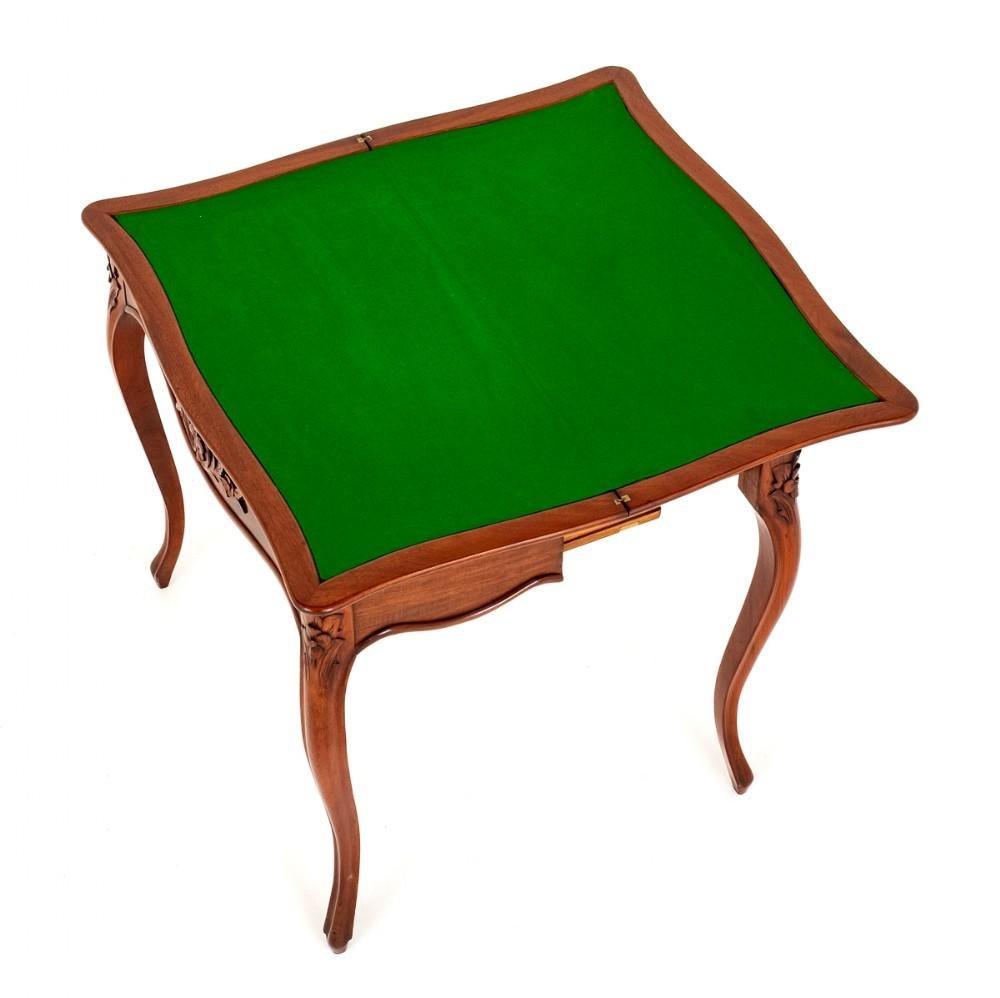 Late 19th Century French Card Table Antique Games Mahogany 1870 For Sale