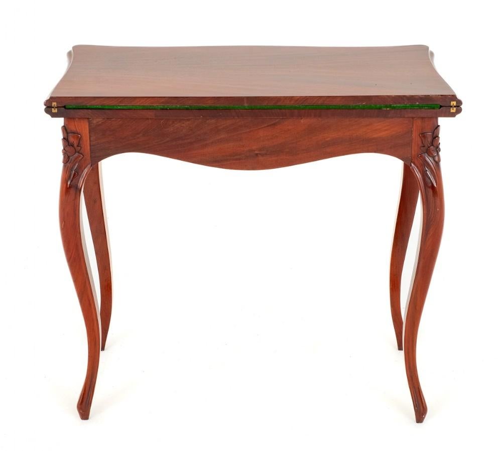 French Card Table Antique Games Mahogany 1870 For Sale 2