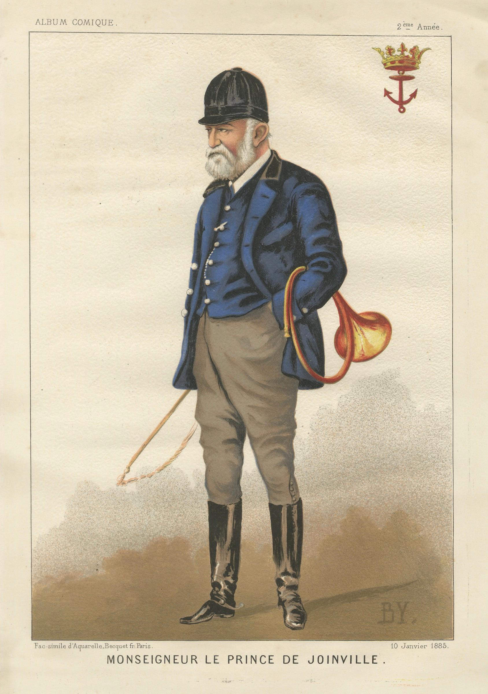 French Caricature, Monseigneur le Prince de Joinville Chromolithograph - 1885