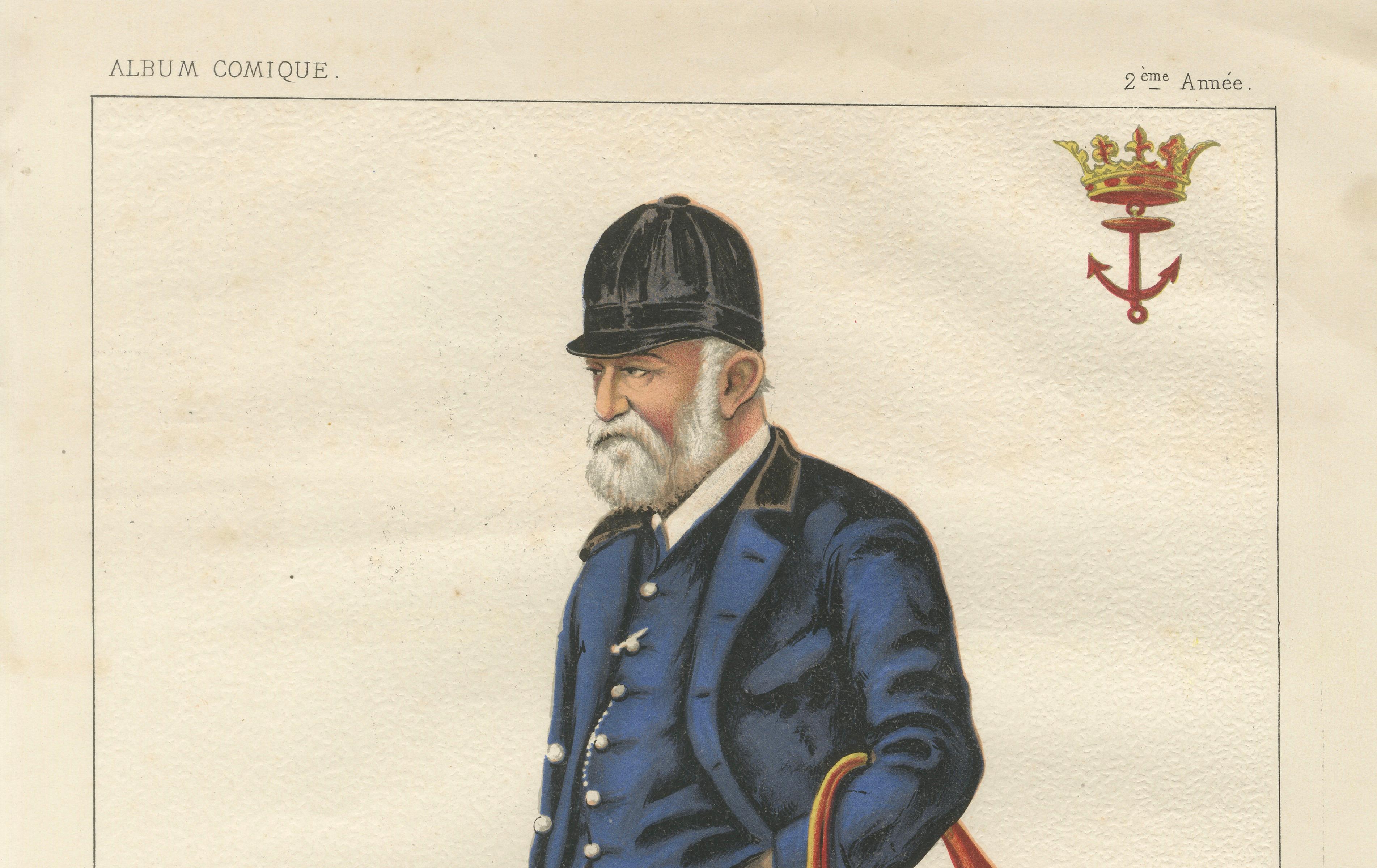 French Caricature, Monseigneur le Prince de Joinville Chromolithograph - 1885