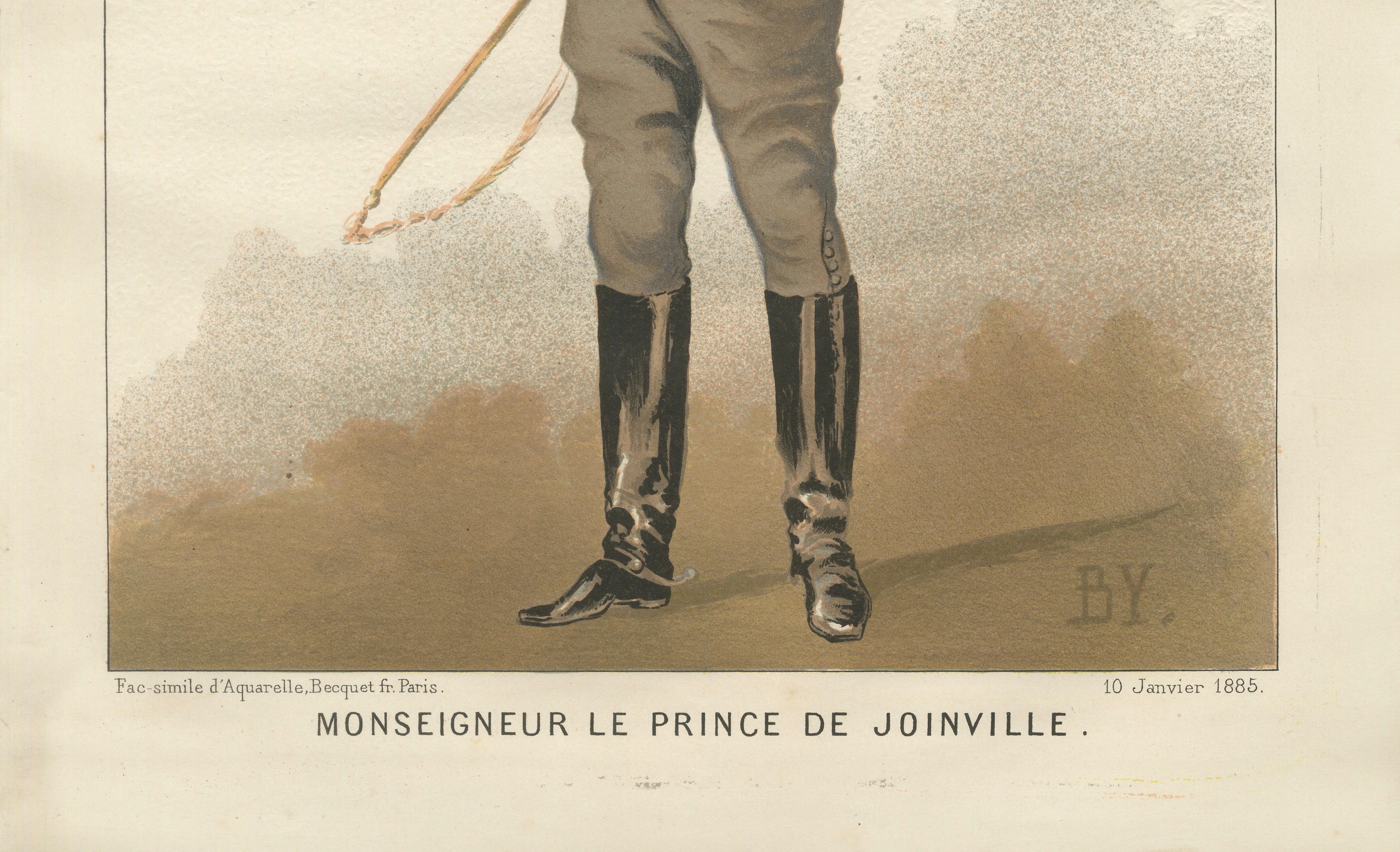 French Caricature, Monseigneur le Prince de Joinville Chromolithograph - 1885