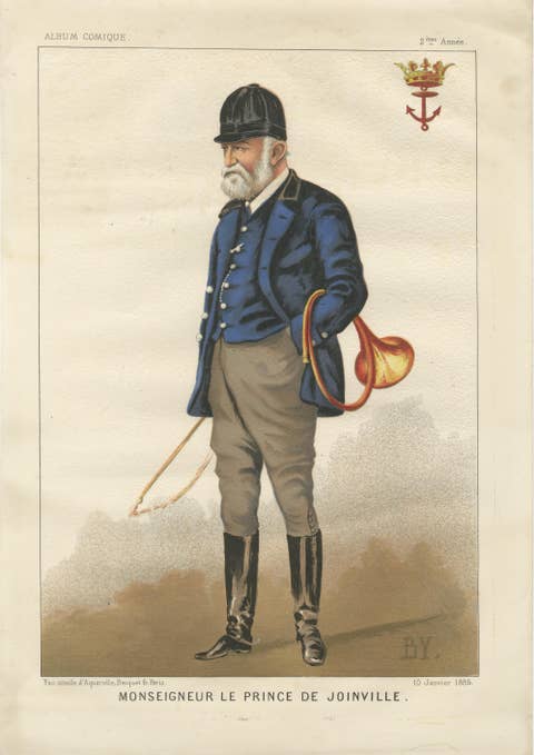 French Caricature, Monseigneur le Prince de Joinville Chromolithograph - 1885