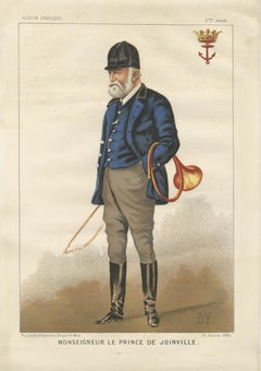 Französische Karikatur, Monseigneur le Prince de Joinville Chromolithographie - 1885