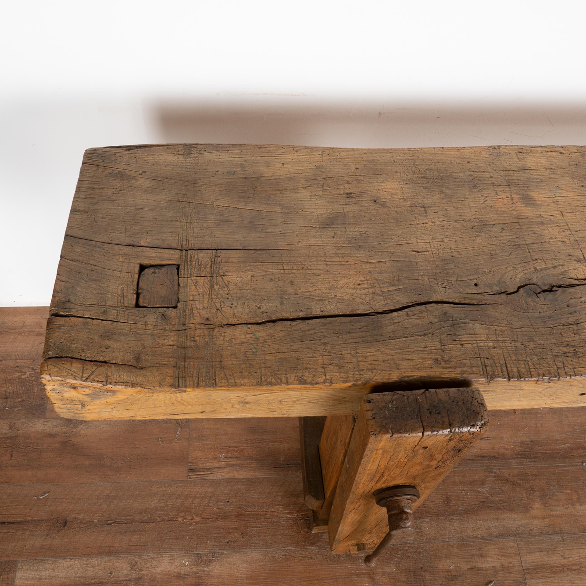 French Carpenter's Workbench Console Table, circa 1900 3