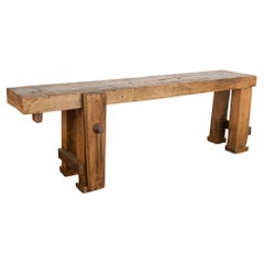 Vintage French Carpenter's Workbench Console Table, circa 1900