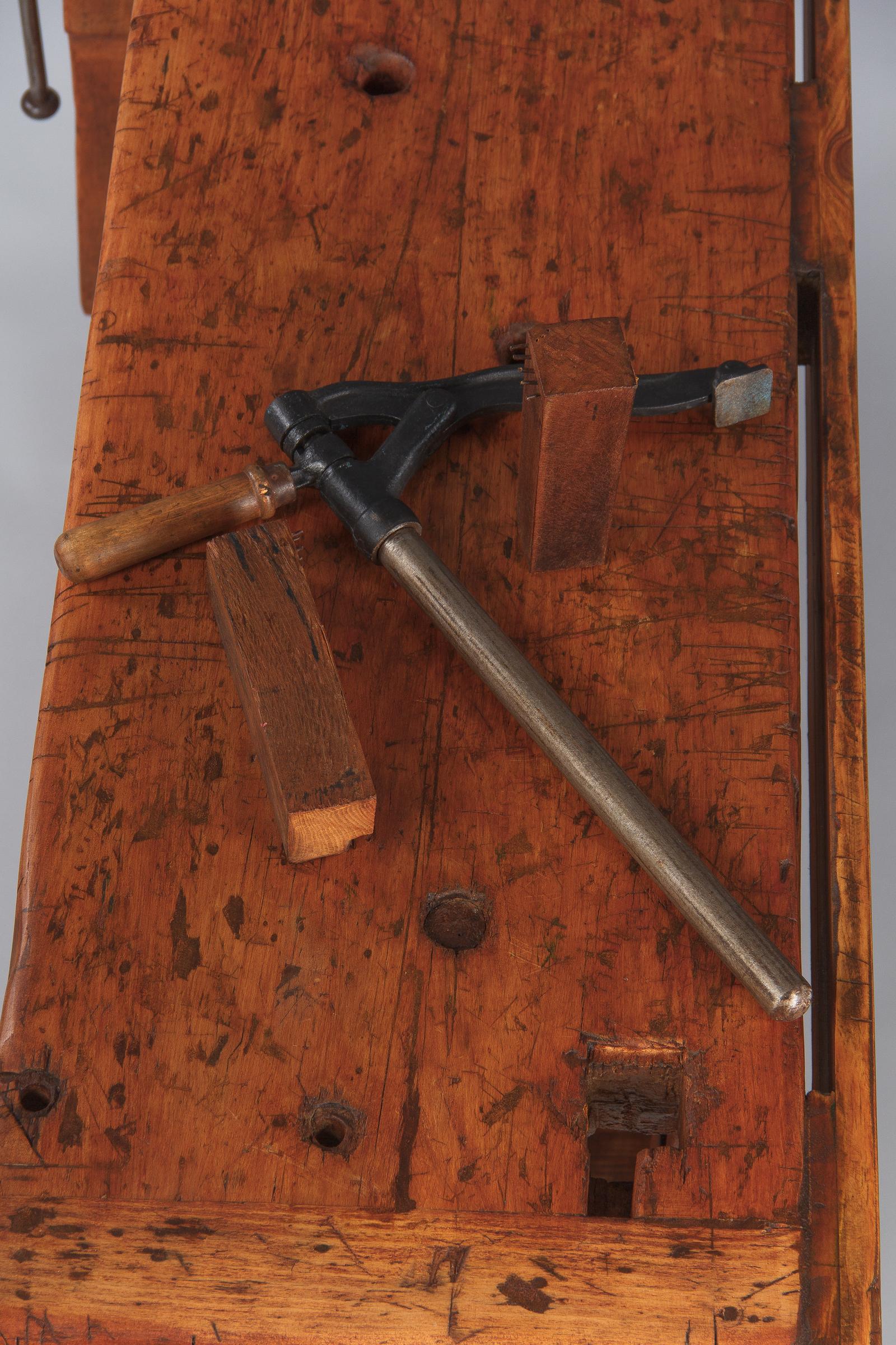 French Carpenter's Workbench in Beechwood, 1920s 4