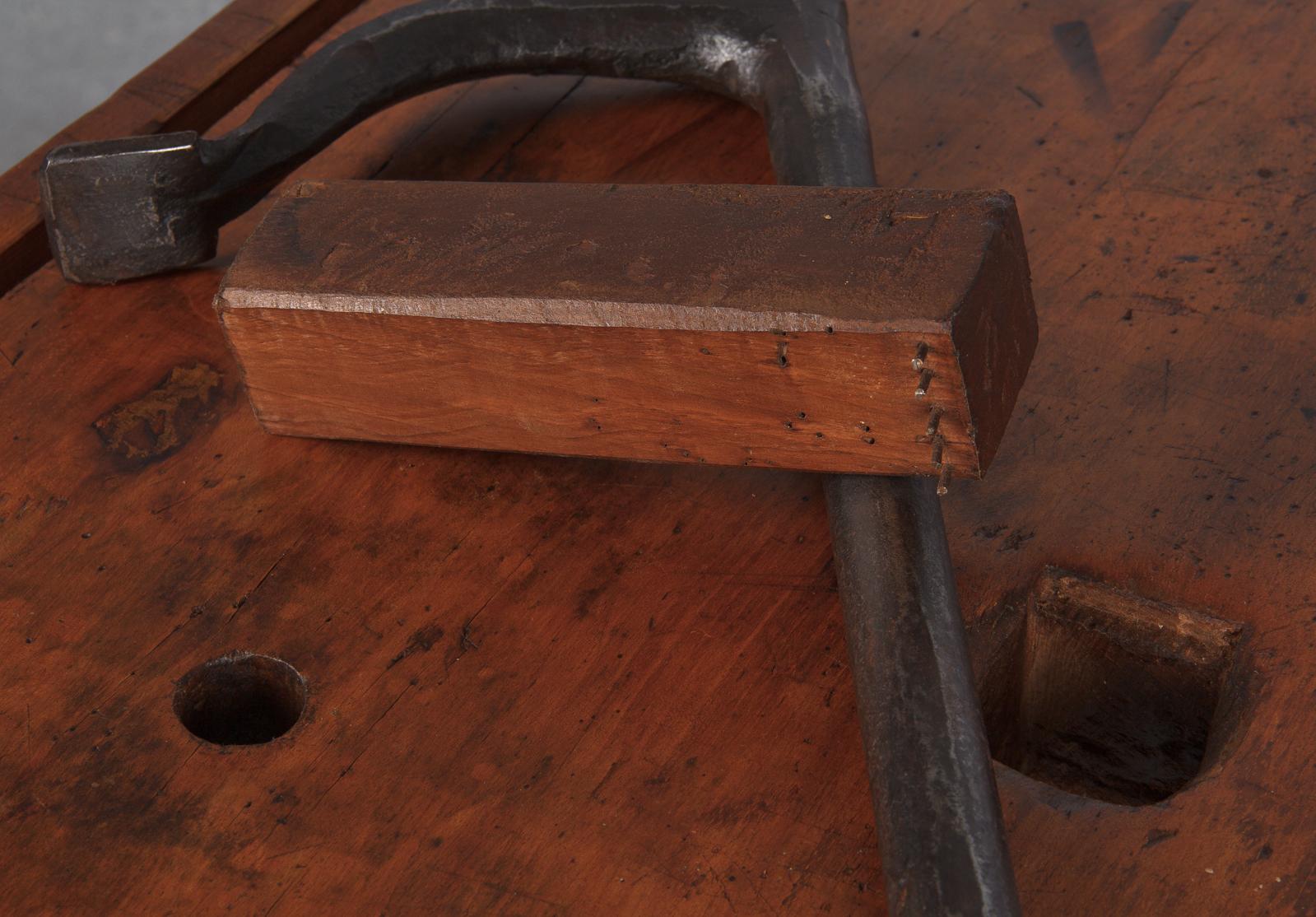 French Carpenter's Workbench in Beechwood, Dated 1919 13