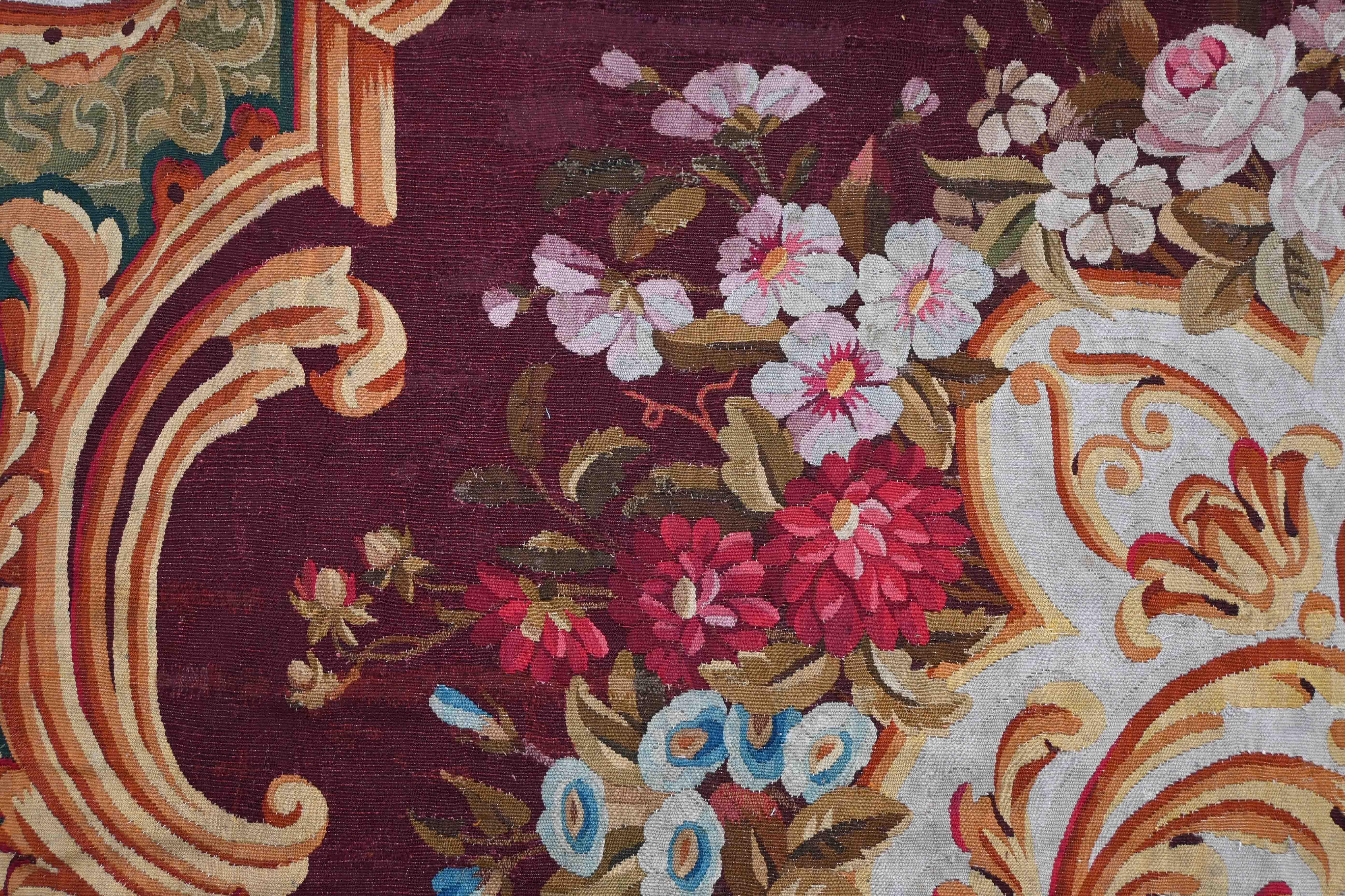 Alfombra francesa Aubusson Manufacture, Siglo XIX, Época Napoleón III - N 1592 Lana en venta