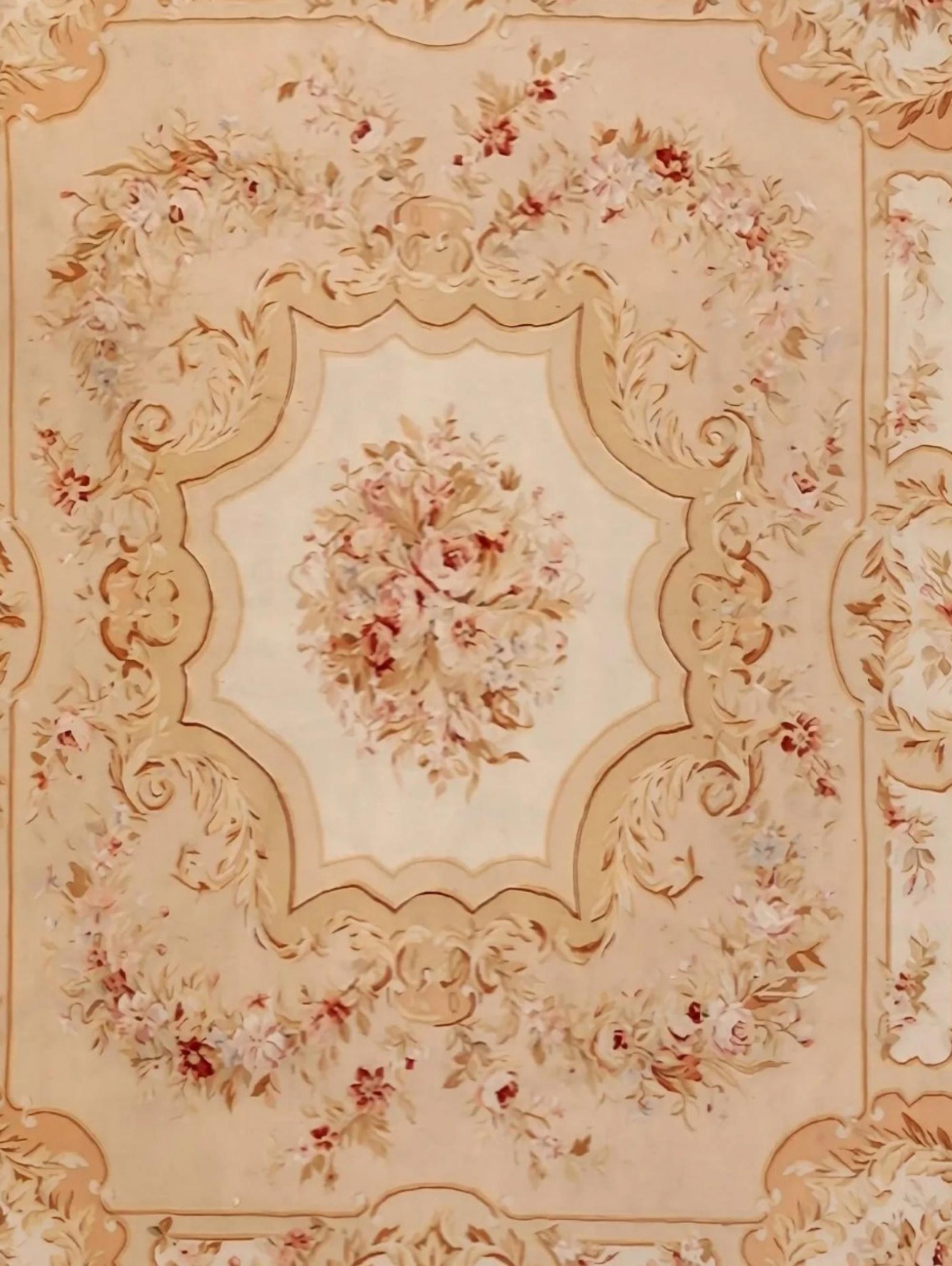 Baroque French Carpet Aubusson Style, 20th Century