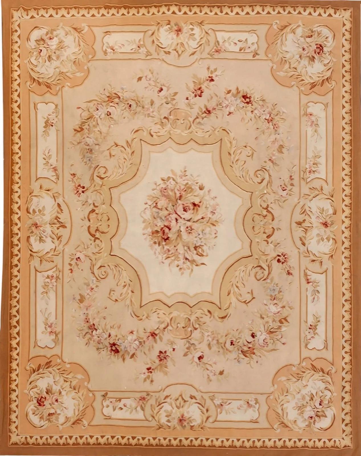 Hand-Crafted French Carpet Aubusson Style, 20th Century