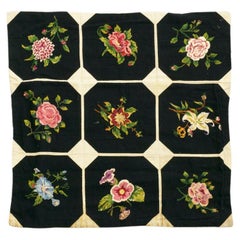 Antique Late XIX France-Carpet wool needle point tecnique