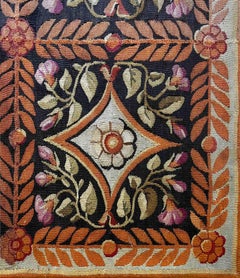 French carpet from the Royal Aubusson factory - 1m10x1m00 - Tapestry No. 917