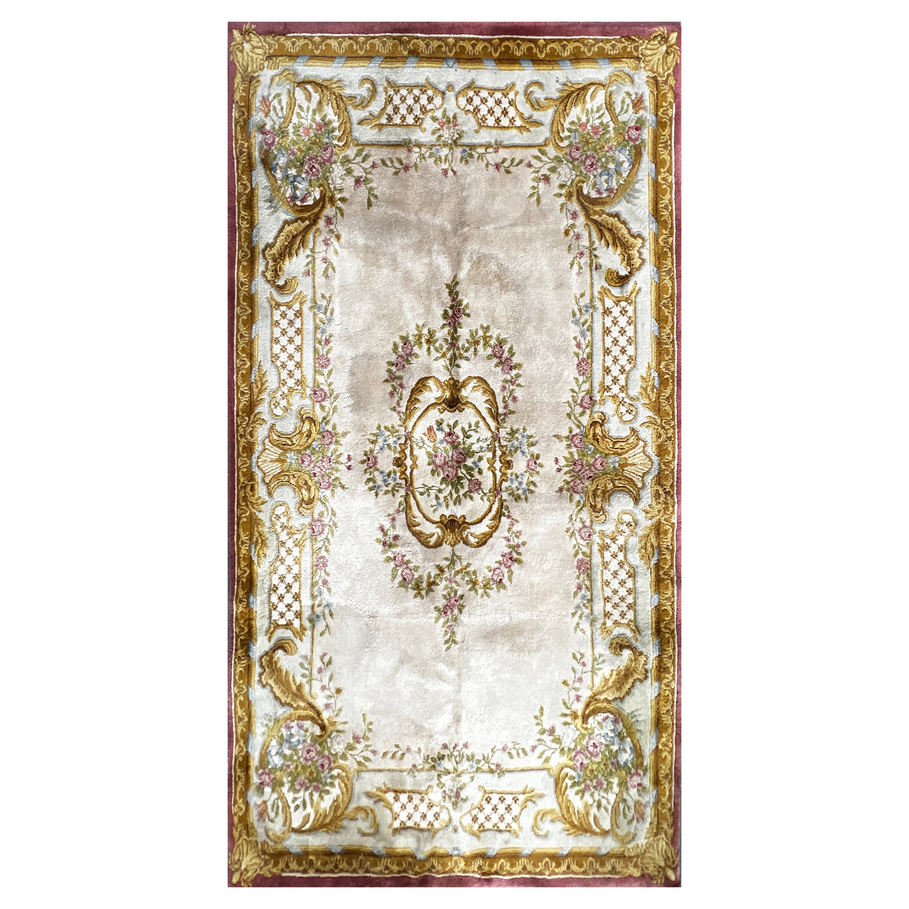 Tappeto francese ( Savonnerie ) del 1950 circa in lana, N° 1231