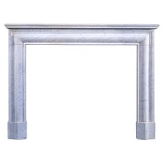 Antique French Carrara Marble Bolection Fireplace