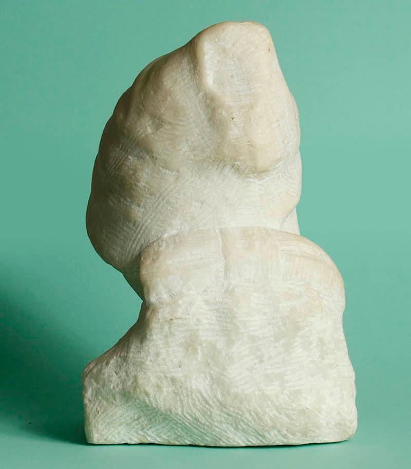 French Carrara Marble Buste of a Young Girl with a Hat 1