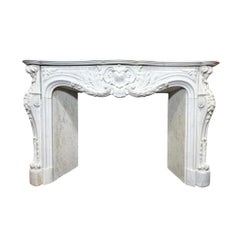 French Carrara Marble Mantel