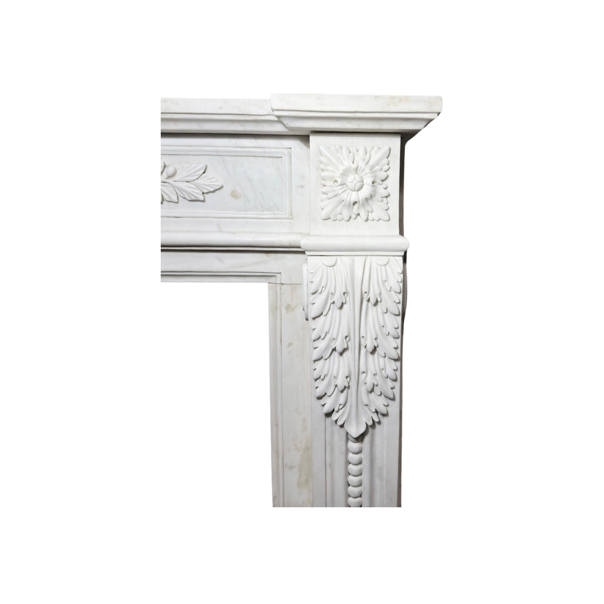 French Carrara Marble Mantel For Sale 3