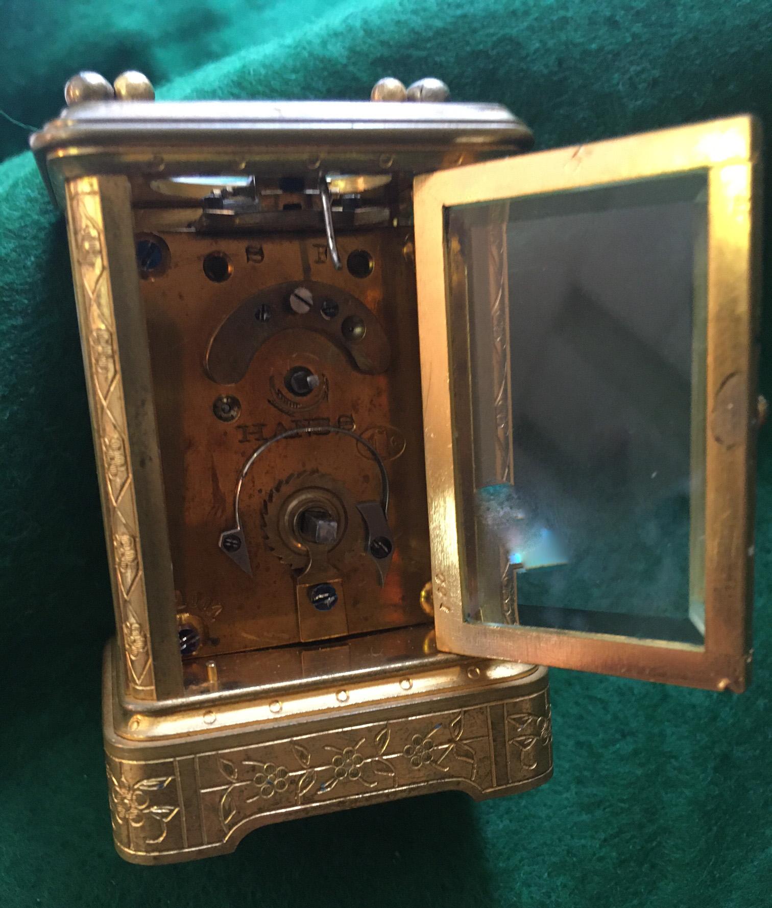 Victorian French Carriage Clock Attr. Drocourt for Tiffany Reed Paris Mignonnette No1 For Sale