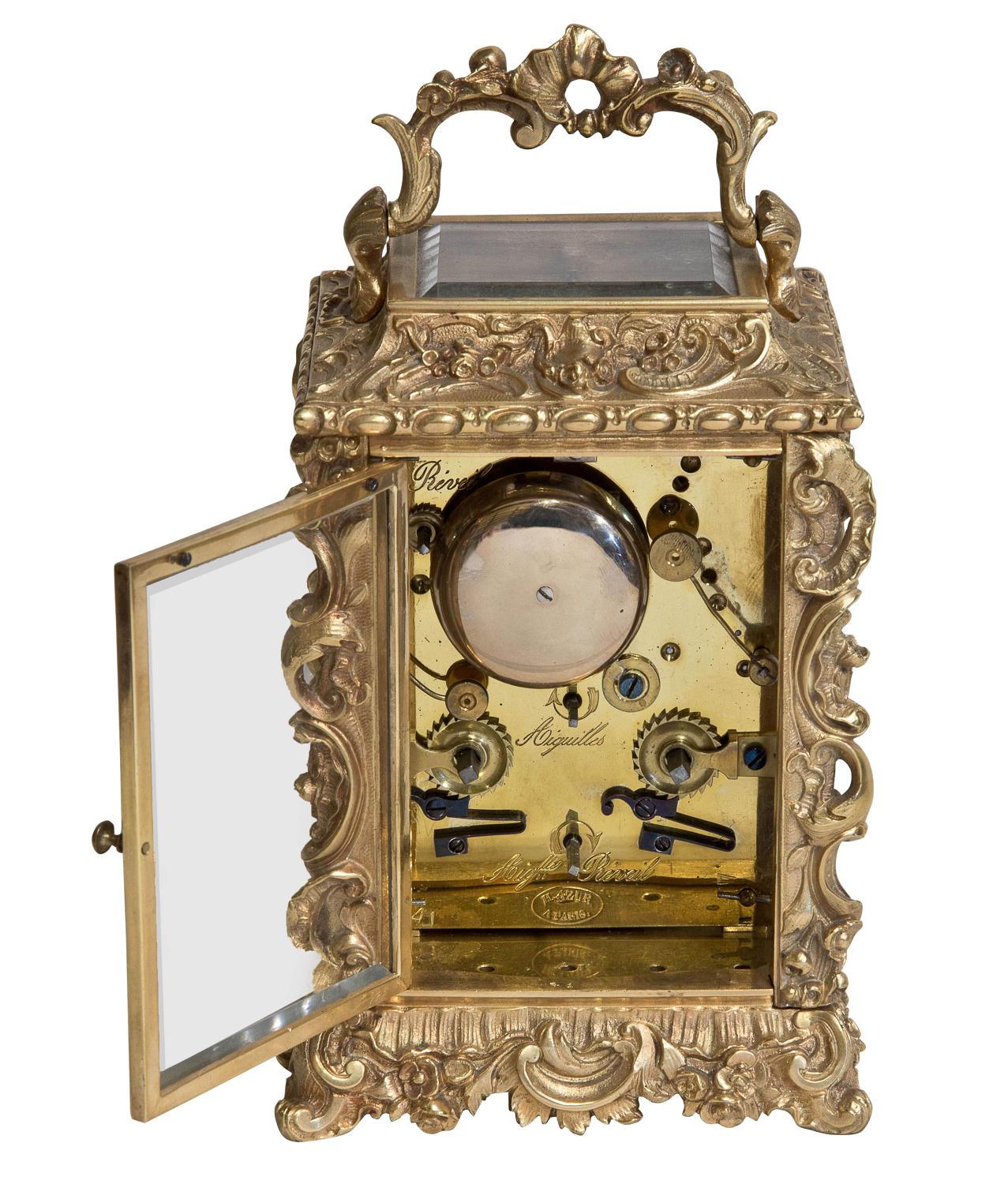 French Carriage Clock by H. Azur of Paris, circa 1890 In Good Condition For Sale In Salisbury, GB