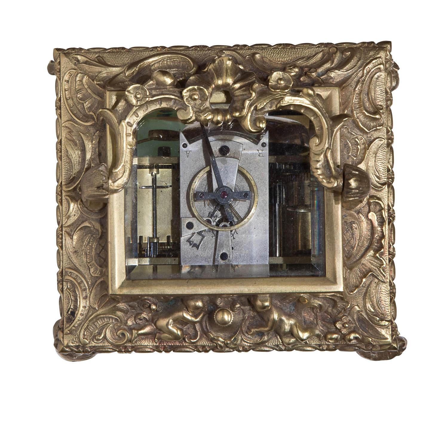 Late 19th Century French Carriage Clock by H. Azur of Paris, circa 1890 For Sale