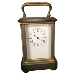Used French Carriage Clock Mignonnette No.1 Brass & Beveled Glass Case