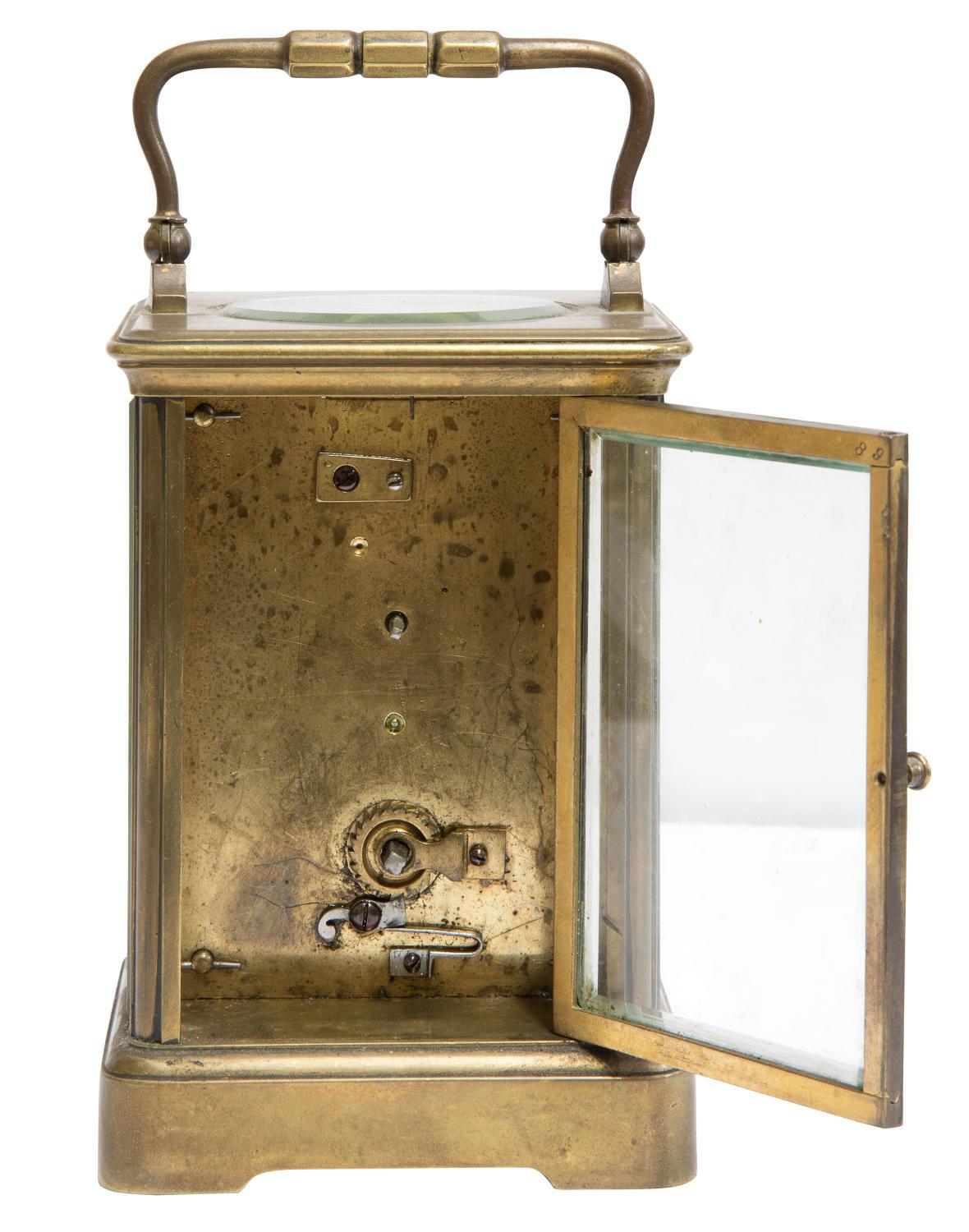 French Carriage Clock Timepiece with Enamel Dial by A. Reynoldson Salisbury 1