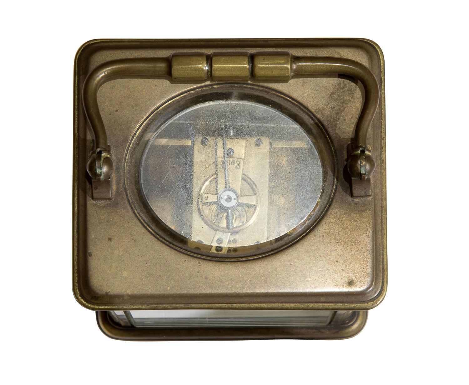 French Carriage Clock Timepiece with Enamel Dial by A. Reynoldson Salisbury 2