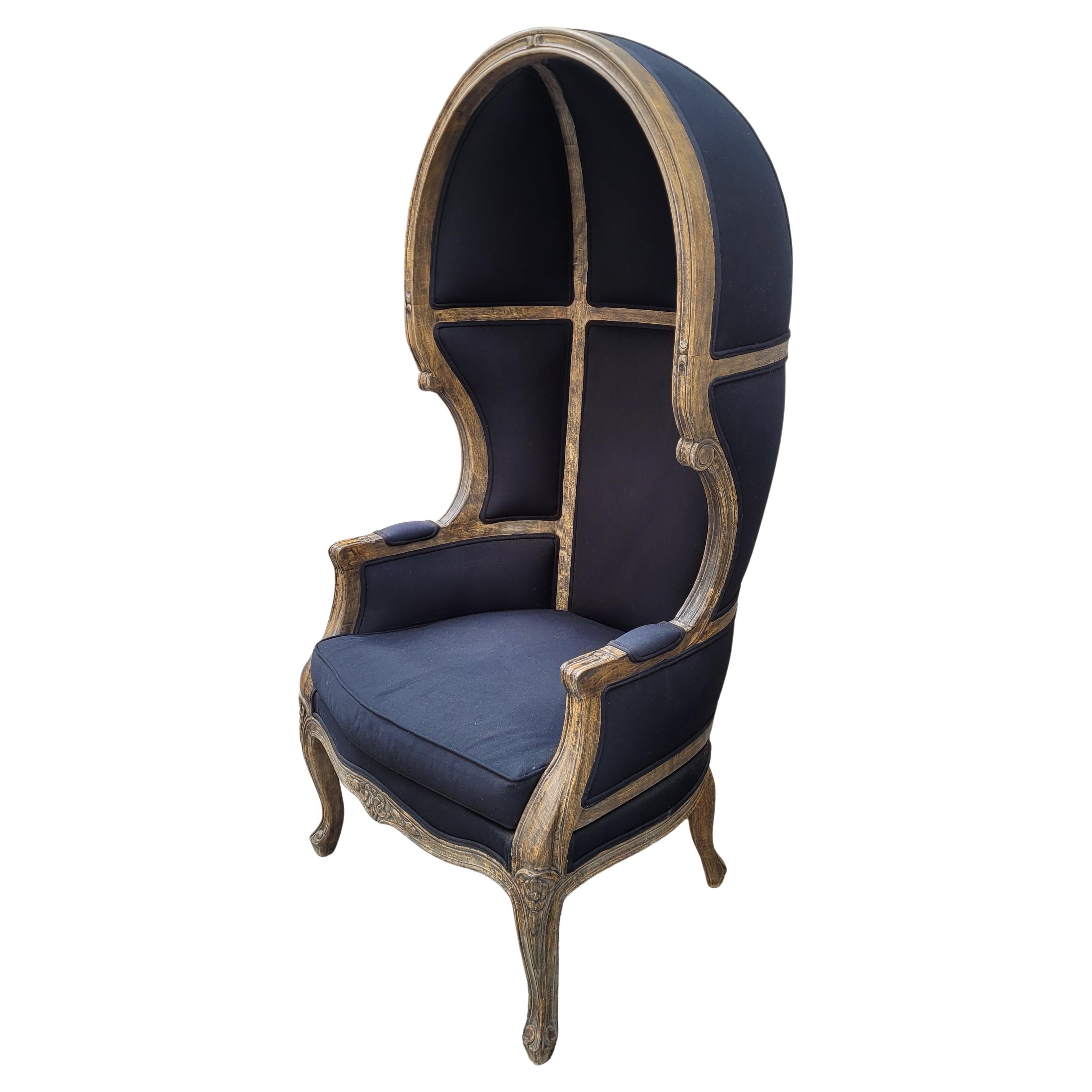 French Carriage, Porter Gray armchair Louis XV style, washed wood