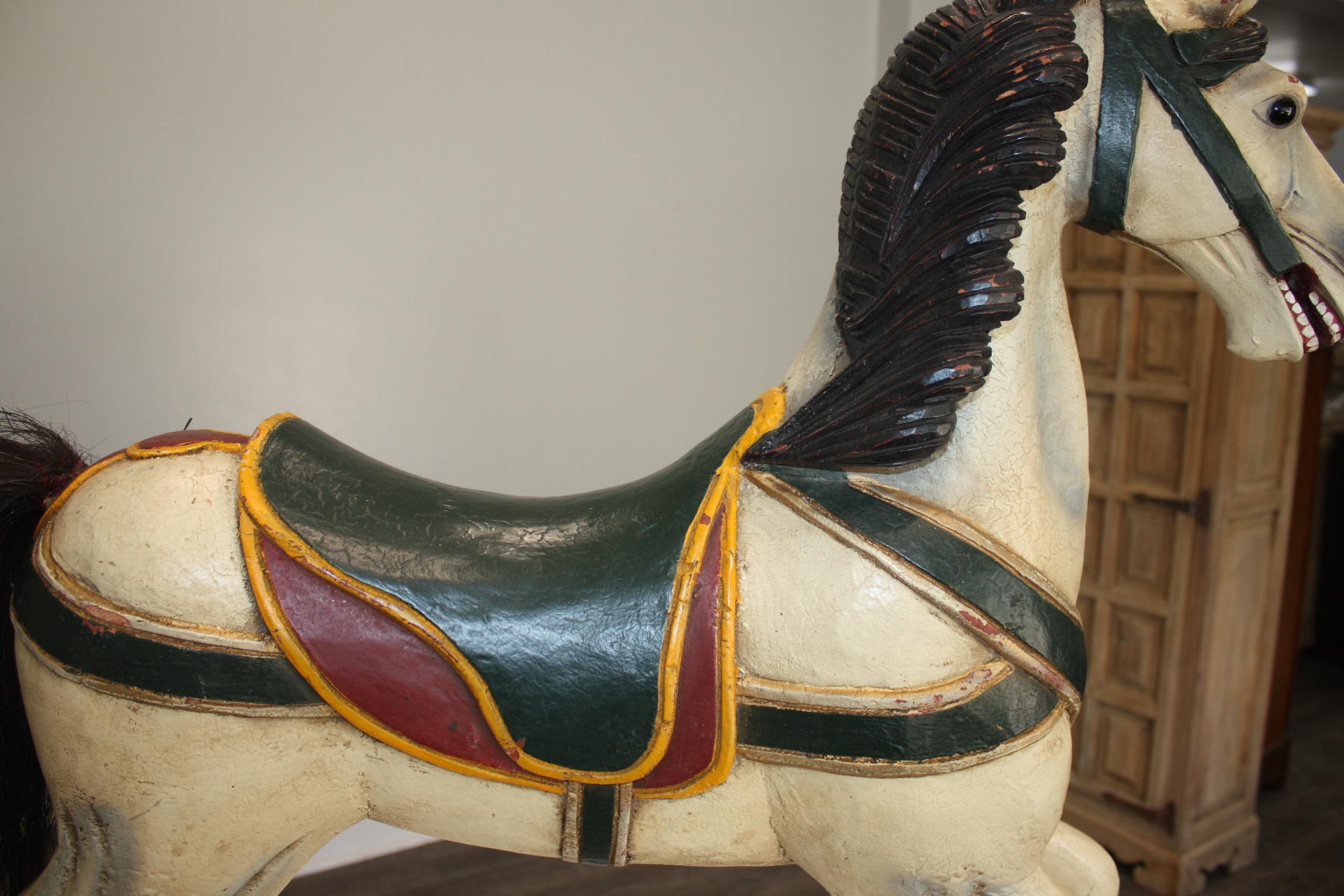 French Carrousel Painted Horse In Good Condition For Sale In Stockbridge, GA