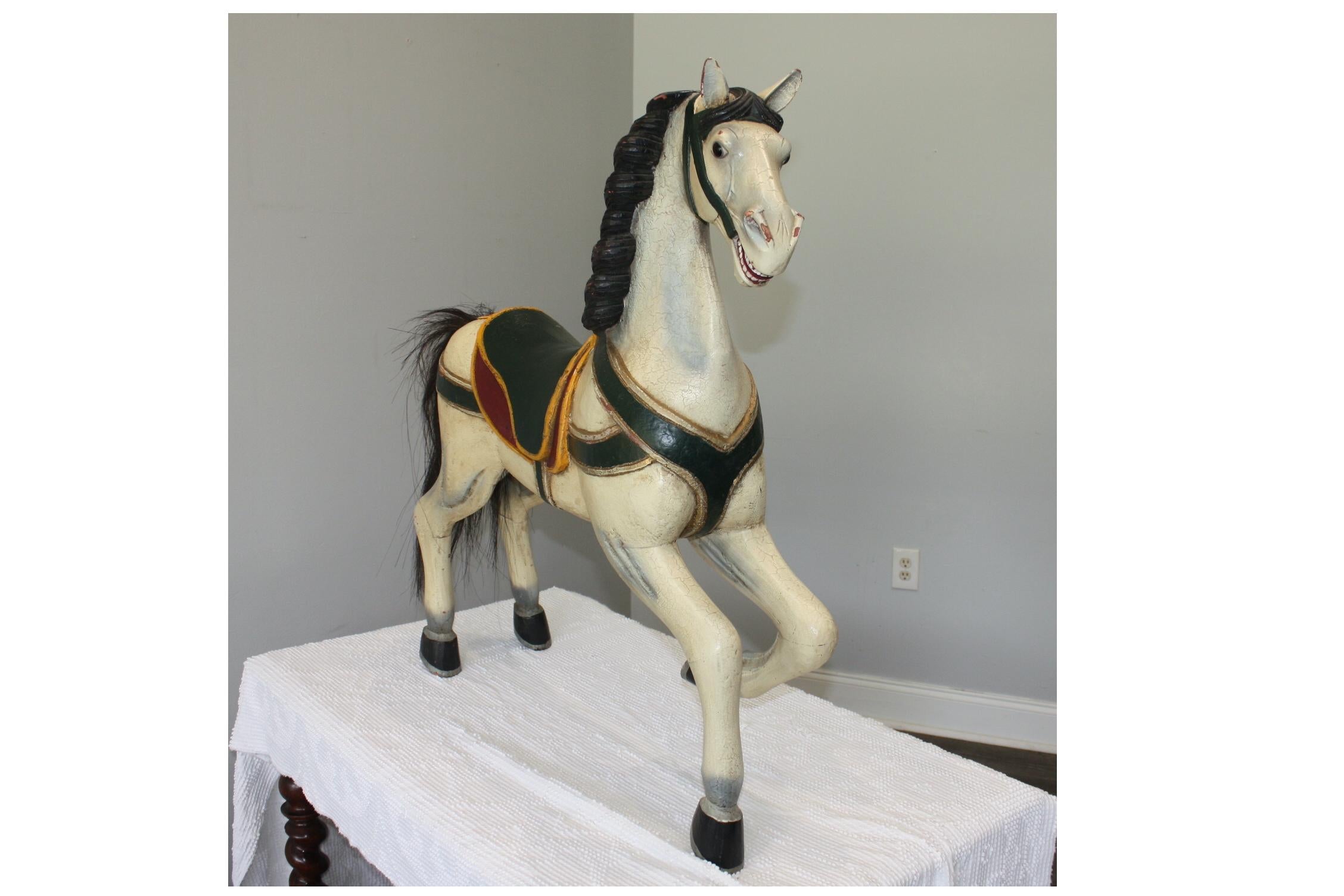 French Carrousel Painted Horse For Sale 1