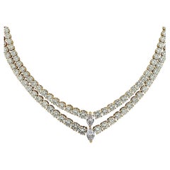 Retro French Cartier Deux Lignes Diamond Necklace