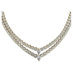 Französische Cartier Deux Lignes-Diamant-Halskette