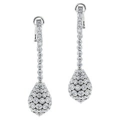 French Cartier Diamond Dangling Drop Earrings, 18k