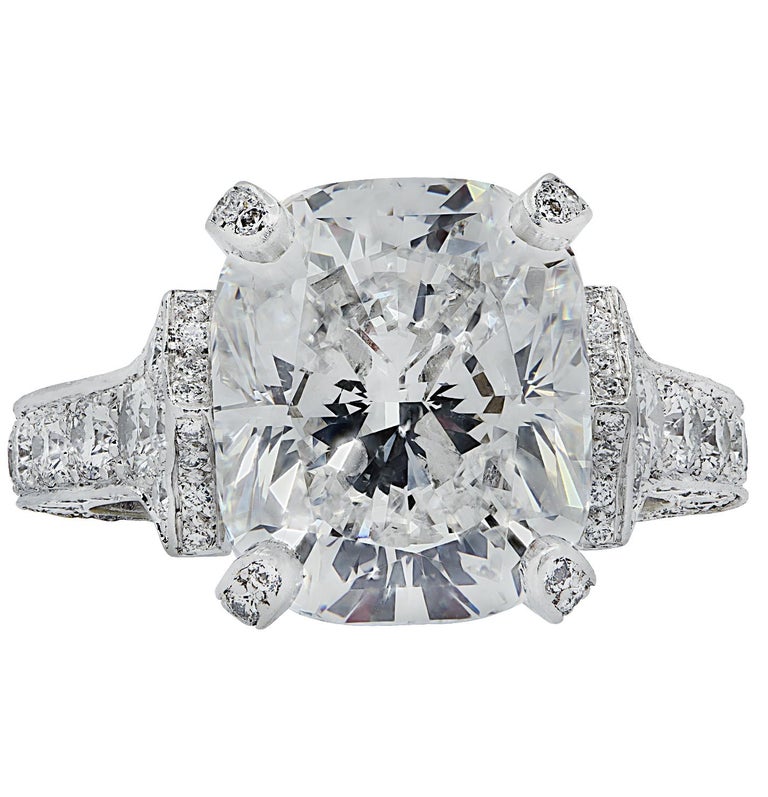 French Cartier GIA Certified 9.03 Carat Cushion Cut Diamond Engagement