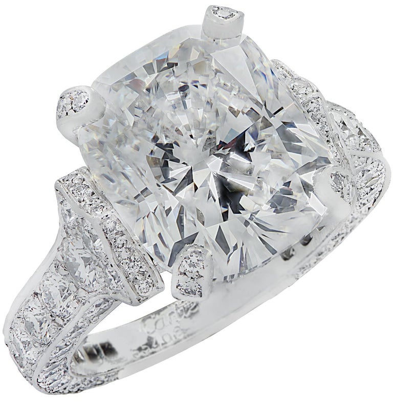 French Cartier GIA Certified 9.03 Carat Cushion Cut Diamond Engagement