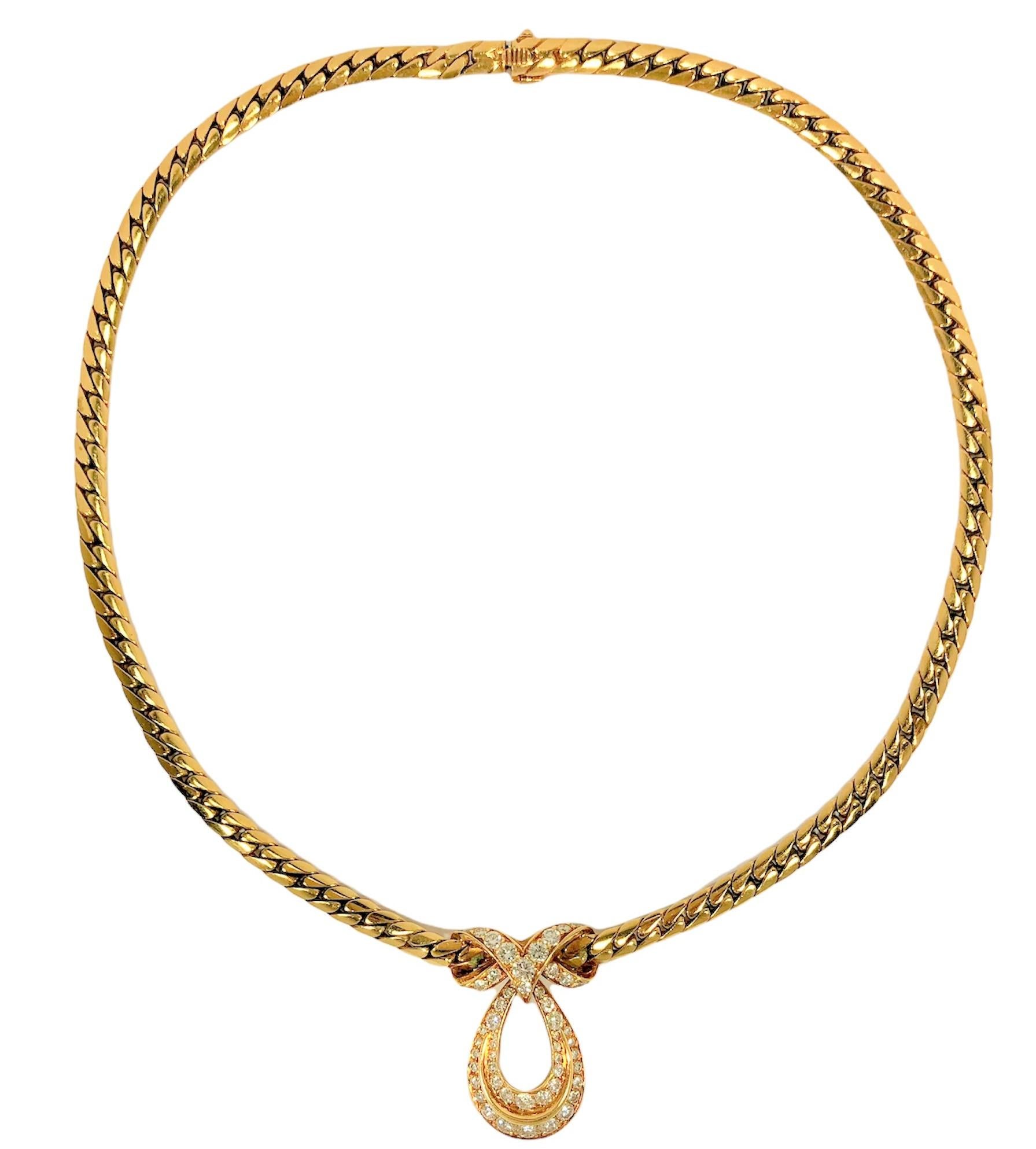 Brilliant Cut French Cartier Gold and Diamond Necklace