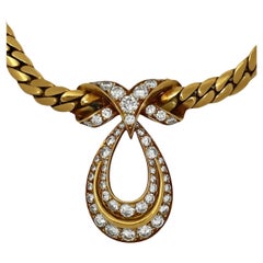 French Cartier Gold and Diamond Necklace