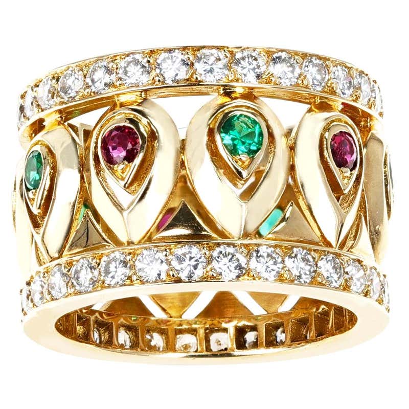 CARTIER PANTHERE Diamond Ruby and Gold Band at 1stDibs