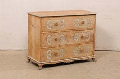 French Cartouche-Carved Commode Raised on Petite Cabriole Feet, 19th Century