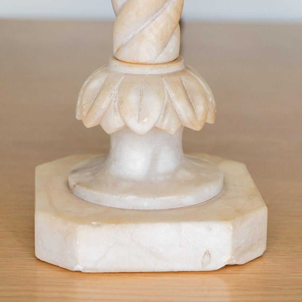 French Carved Alabaster Lamp For Sale 6