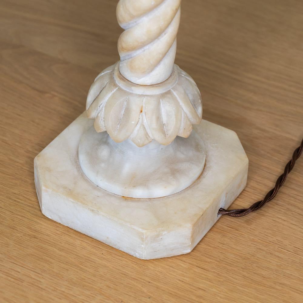 French Carved Alabaster Lamp For Sale 3